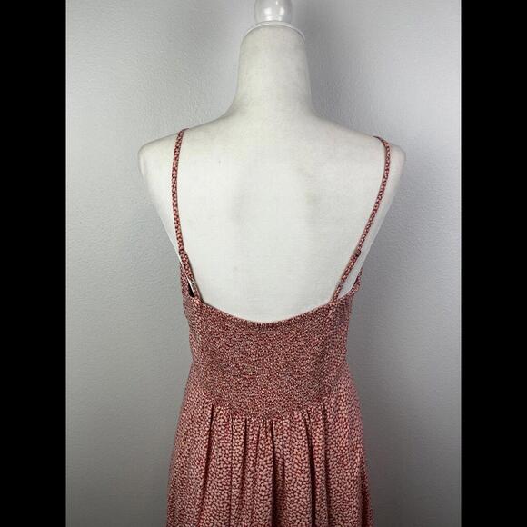 GAP Pink Peach White Floral Sundress Spaghetti Strap Sz 8 Fit n Flare - Picture 6 of 11